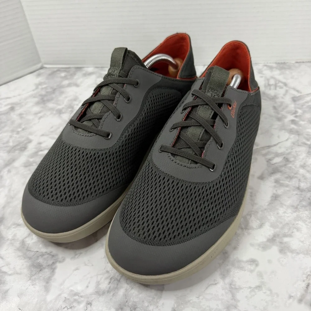 OluKai Moku Pae Men's Gray Mesh Water Boat Shoes Sneakers US 10.5
